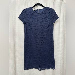 Navy Blue Lace Mini Dress - Size 2
